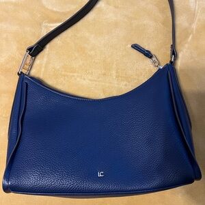 Liz Claiborne Pebbled Shoulder Bag in Navy Blue